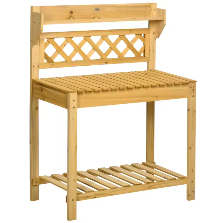 Mesa de plantación Mesa de jardinero con tablero extensible y fregadero de Maple inoxidable, 2 compartimientos de almacenamiento, Madera, marron, 92x45x120cm - 1