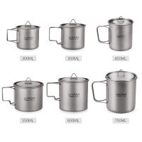 Lixada Taza De Agua Ultraligera De Titanio Con Manija Plegable Para Exteriores 300/350/550/650ml/750ml Ideal Para Picnics Y Uso En La Mesa - details 9