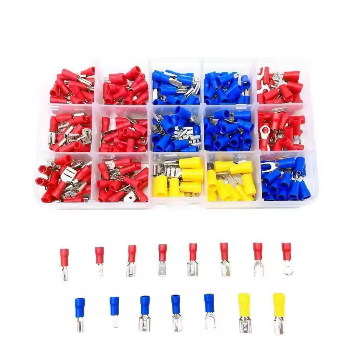 Kit De Conectores De Cable 280pcs Terminales Aisladas Macho Y Hembra Soldadura Fría Spade Butt Conector Kit De Terminales De Crimpado - 1