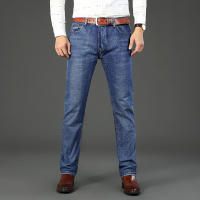 Nuevos Jeans Clásicos Para Hombre Primavera Otoño Moda Negocios Pantalones Vaqueros Rectos Estirados Azul Cómodos De Medio Cinturón - details 25