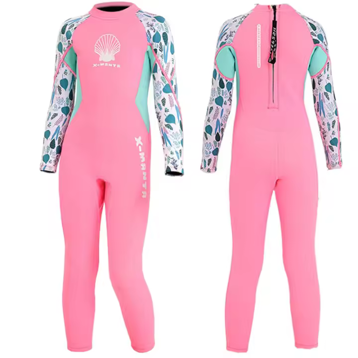 Traje De Baño De Neopreno 2.5MM Para Niñas Traje De Natación Térmico Con Manga Larga Para Natación Y Surf Ropa De Medusa - 1