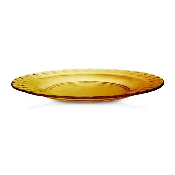MAXHOME-SET 6 Plato Llano ,Hondo,Plato postre Duralex Lys Ambar,Picardie Cristal Ambar (ø 23 X 3,5 Cm) - 1