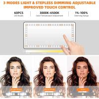 Espejo De Maquillaje Recargable Con 3 Modos De Luz Y 60 LEDs Espejo De Visera Para Coche Clip-on Wireless ABS+ Vidrio - details 2