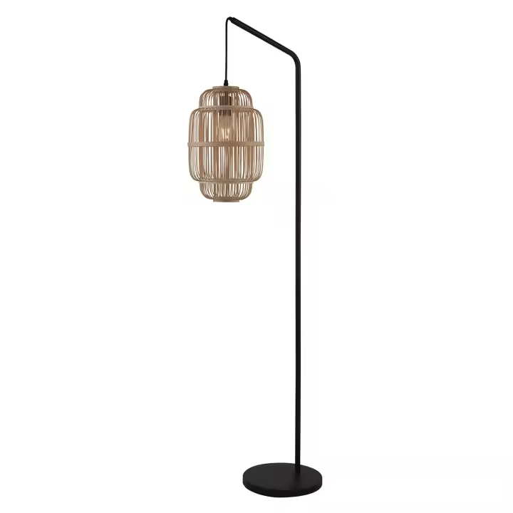 Cepilladora moderna Java Acero Negro Madera Marrón 1 Luz E27 - 1