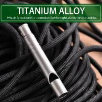 Silbato De Ultraligero De Titanio Para Supervivencia Al Aire Libre Camping Senderismo Exploración Con Cordón - details 2