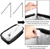 Cesta de ropa plegable Negra con tapa, 45 L, Estrecha y Alta, Con ASA, Pequeño, para baño y dormitorio. - details 2