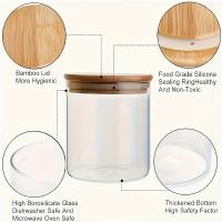 Jars De Pimienta De Vidrio Con Tapa De Bambú Airtight 8oz Etiquetas Negras Para Condimentos Sal Azúcar Set De 12 Piezas - details 4