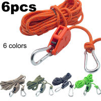 6pcs Amarras Reflectantes Para Tienda De Campaña Cierre Rápido Fijador Pulley Tensión Ratchet Gancho Awning Cordón De Viento Exterior - details 3