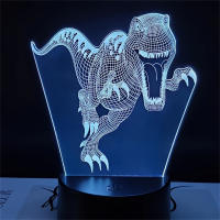 Lámpara De Noche 3D De Dinosaurio Con Ilusión Óptica Y Toque Cambio De Color Ambiental 7 Colores Para Dormitorio - details 0