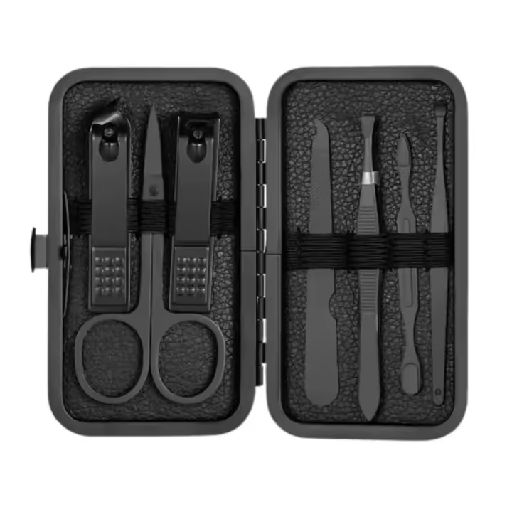 Set De Manicura Y Pedicura Para Hombres 7-18pcs Tijeras De Acero Inoxidable Herramienta De Aseo Kit De Corte Y Trimmer - 1