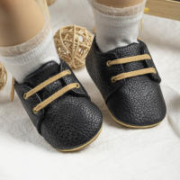 Zapatos De Cuero PU Retro Para Bebés Niños Y Niñas Estilo Británico Multicolor Antideslizantes Para Primera Caminata Suela De Goma Casual Para Niños Y Niñas - details 27