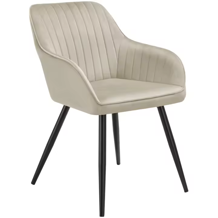 Tectake - Silla de comedor Marilyn 58 x 62 x 82 cm, Aspecto de terciopelo, Patrón acolchado, Silla para salón o dormitorio, Mueble moderno, Respaldo continuo, Patas de acero, Sillas para salón modernas, Pies antideslizantes, Capacidad de carga 120 kg - 1