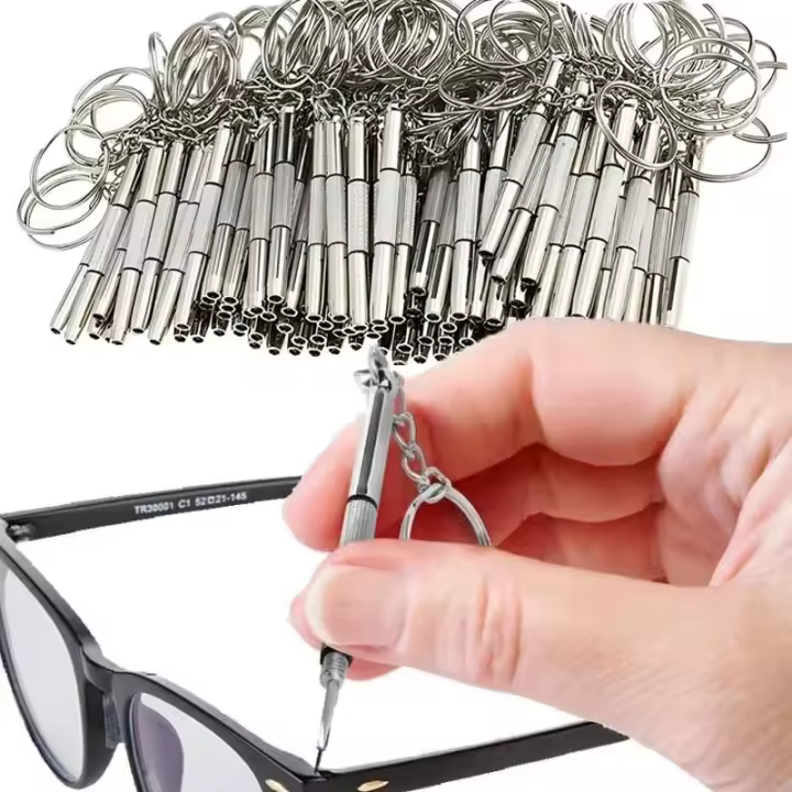 Kit De Reparación De Relojes Con Destornillador Portátil Para Gafas Herramientas De Precisión Con Llavero Herramienta De Acero Inoxidable Para Reparación De Gafas Y Relojes - 1