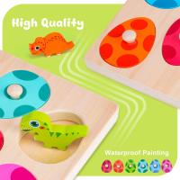 Puzzle De Dinosaurio De Madera Juego Educativo Montessori Para Niños Juguete De Aprendizaje Temprano Con Palos Regalo Para Niños De 3-6 Años - details 9