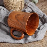 1PC Taza De Madera Con Agua De Miel Japonesa Creativa Jujube Taza De Café Té Cerveza Jugo Leche Con Mango Natural Artesanal - details 3