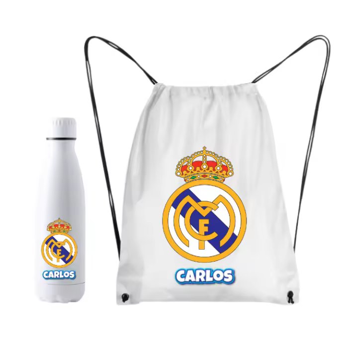 Botella termo 700ML Real Madrid + nombre (DEJAR NOMBRE EN CHAT O NOTAS) - 1