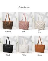 Bolso De Mano Grande Con Cremallera Bolso De Mamá Tendencia 2024 Estampado De Triángulo Tejido Generoso Capacidad Grande Estilo Hobos - details 4