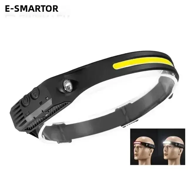 Linterna Frontal LED Recargable Con Sensor Y Batería Integrada Luz De Trabajo Super Brillante Torcha USB Para Camping Y Pesca - 1