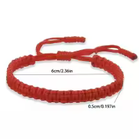 Pulsera De Hilo Tejido a Mano En Rojo Y Negro Amuleto Budista Para Mujeres Y Niñas Joyería De La Suerte Pulsera De Cordón Tíbetana Clásica - details 1