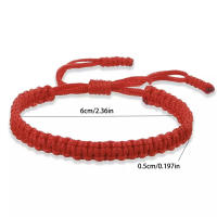 Pulsera De Hilo Tejido a Mano En Rojo Y Negro Amuleto Budista Para Mujeres Y Niñas Joyería De La Suerte Pulsera De Cordón Tíbetana Clásica - details 1
