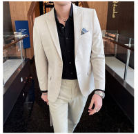 Traje De Boda Para Hombre 2025 Moda Elegante Conjunto De Dos Piezas Ajustado M-4XL Pantalones De Banquete Todo En Uno - details 9