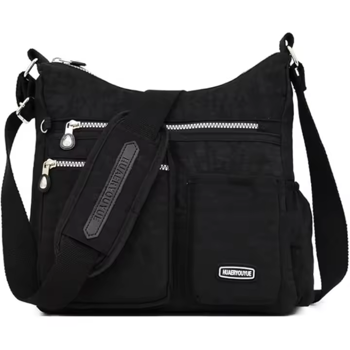 Bolso de hombro grande para Mujer, Bolso para hombre, Bolso Cruzado de Nailon impermeable a la moda, Bolso multiusos, Bolso informal Negro - 1