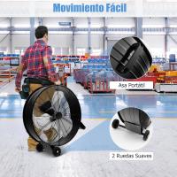 EDM  Ventilador de Suelo Negro 180 W Ø 60 cm Industrial - details 1