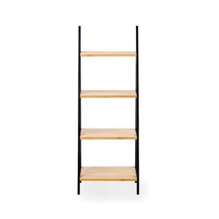 HOGUITA-Estantería Escalera de Bambú 3 y 4 Estantes, Estante de Almacenaje Multifuncional para Baño, Salón y Dormitorio, Estante Escalera para Organizar Espacios en el Hogar, Mueble de Almacenamiento Decorativo y Funcional - 1