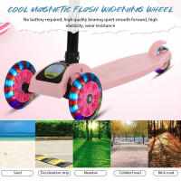 Scooter infantil scooter de tres ruedas con ruedas flash scooter infantil de 3 a 12 años con altura ajustable scooter infantil plegable - details 8