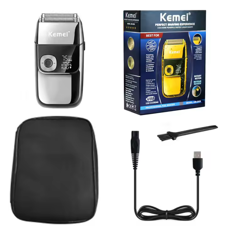 Original kemei hair beard electric shaver for men barber electric razor powerful bald head shaving machine finishing fade tool - 1