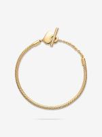 Pandora - Pulsera Pandora Moments with Cadena de Serpiente y Barra en T with Corazón-Baño de Oro de 14K - details 2