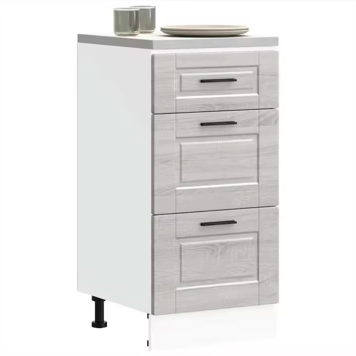 vidaXL Mueble bajo de cocina porto madera reconstituida en color Gris sonoma/Gris hormigón/Roble Sonoma y más | almacenamiento funcional diseño moderno para baño dormitorio sala - 1