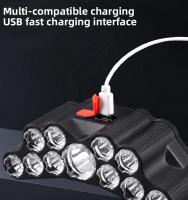 Linterna Frontal LED 5/11 Recargable Por USB Con Batería 18650 Integrada Lámpara De Mano Para Pesca Y Actividades Al Aire Libre - details 8