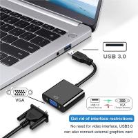 FGNS. Adaptador USB/VGA hembra,USB a VGA Adaptador, USB 3.0/2.0 a VGA 1080P Conversor (Macho a Hembra)，Convertidor de Cable Externo de Pantalla Múltiple para Windows 10/8.1/8/7/XP - details 0