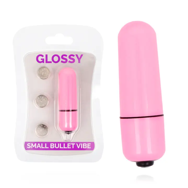 Glossy - Mini Bala Vibradora Rosa Intenso, Compacta, Resistente al Agua, Silenciosa y Potente, con 17.500 RPM, Ideal para Estimulación Precisa y Discreta en Cualquier Lugar - Envío Discreto - 1
