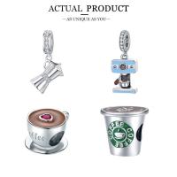 Colgante De Abeja WOSTU 925 Plata Esterlina Para Mujeres Niños Niñas Perros Joyería De Pulsera DIY Con Encanto De Cámara Café Mariposa - details 10