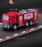Juguete De Coche De Bomberos 1/32 Con Sonido Luz Escalera Camión De Rescate Decoración Regalo Para Niños Metal Rojo - details 14