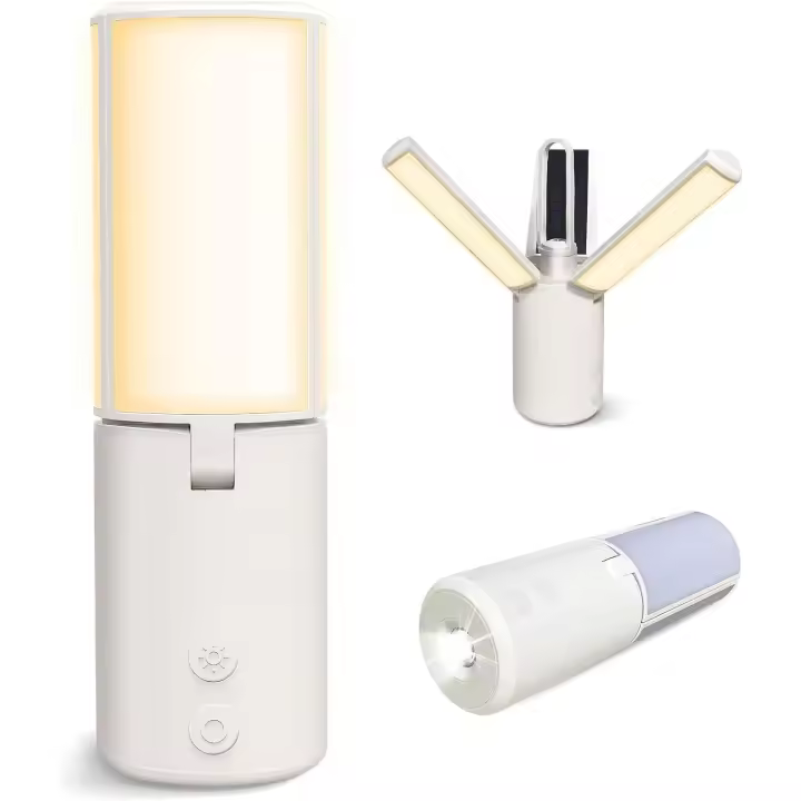 Lámpara LED Multifunción para Camping - 4000 mAh, Regulable, USB Recargable, Luz Solar - Equipo de Emergencia para Tiendas, Pesca y Más - 1