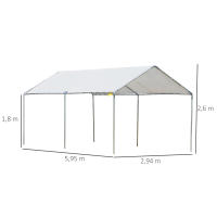 Outsunny Cochera Exterior 3x6 m Carpa Garaje para Coche Impermeable con Toldo de Tela PE y Marco de Acero Galvanizado Pabellón Gazebo para Jardín Patio - details 2