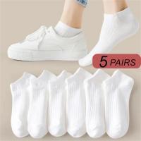 5 Pares De Calcetines De Tobillo Para Mujer Algodón 100% Absorbentes De Sudor Invisibles Bajo Botas EU 36-42 Calcetines Casuales De Pierna Corta - details 0