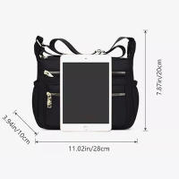 Bolso Cruzado De Mujer En Tela Oxford Simple Bolso De Hombro Multicapa Impermeable Monedero Lady Bolsa De Mano Estilo Fashion - details 0