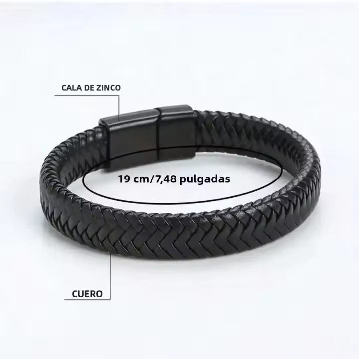 Pulsera Magnética De Cuero PU Negra Para Hombres Elegante Y Estable Regalo Ideal Para Hombres Tipo De Pulsera: Wrap - 1