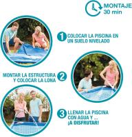 Intex Piscina Desmontable Redonda Metal Frame Familiar Color Azul, Material Resistente Triple Capa, Tubular, Infantil - details 2