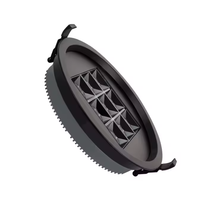 Ledkia Foco Downlight LED 30W Circular (UGR17) Negro Corte Ø 205 mm - 1