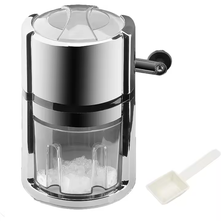 Trituradora de hielo manual de acero inoxidable, picadora de hielo portátil, con pala de hielo, trituradora de hielo para batidos, cócteles, mantener frescos, trituradora de hielo con capacidad de 1,1 - 1