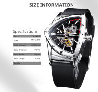 Reloj Mecánico Deportivo Para Hombre WINNER Estilizado En Transparente Con Movimientos Automáticos Y Luminiscencia Puntos Triangulares En Silicona - details 1