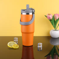 Taza De Viaje Aislada De Acero Inoxidable De 30oz Con Mango Y Capucha Para Bebidas Frías Y Calientes 901ml-1L Portátil Para Coche - details 7