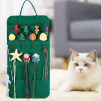 Bolsa De Almacenamiento Para Juguetes De Gato Y Perro Organizador De Juguetes Interactivos Para Mascotas Con Aderezo De Hierba Feathers - details 1
