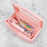 Caja De Desinfección Para Uñas 1pcs Herramienta De Uñas Plástica Blanca Estéril Para Aparatos De Acero Metal Tijeras Y Pinzas - details 12