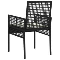 Sillas de Jardín vidaXL 2 pcs con Cojines Negro Poliratán - details 5